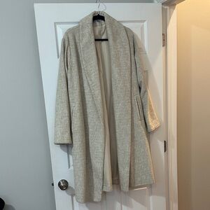 ASOS Beige Herringbone Wrap Coat – Belted